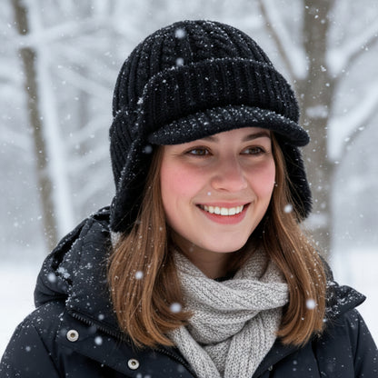 Gorro de Invierno con Orejeras Tejido para Clima Frío