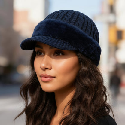 Gorro de Invierno con Orejeras Tejido para Clima Frío