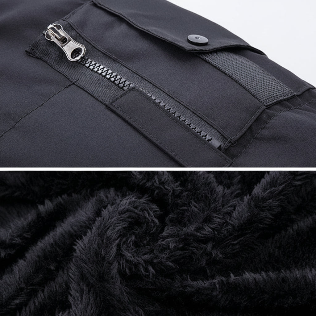Casaco de Inverno Masculino com Capuz Forrado para Tempo Frio