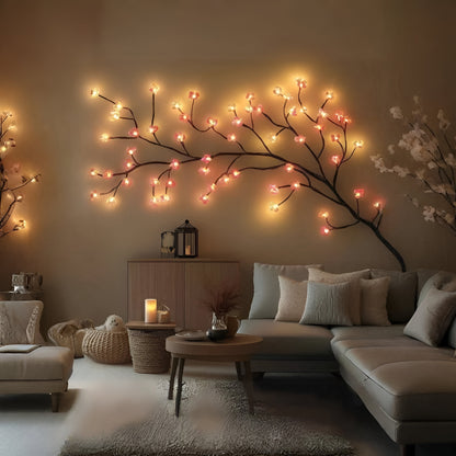 Decoración de Pared LED Rama Árbol Rústico Luz Arte Acento