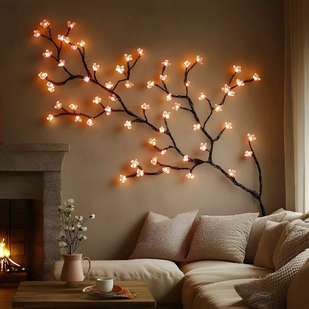 Decoración de Pared LED Rama Árbol Rústico Luz Arte Acento