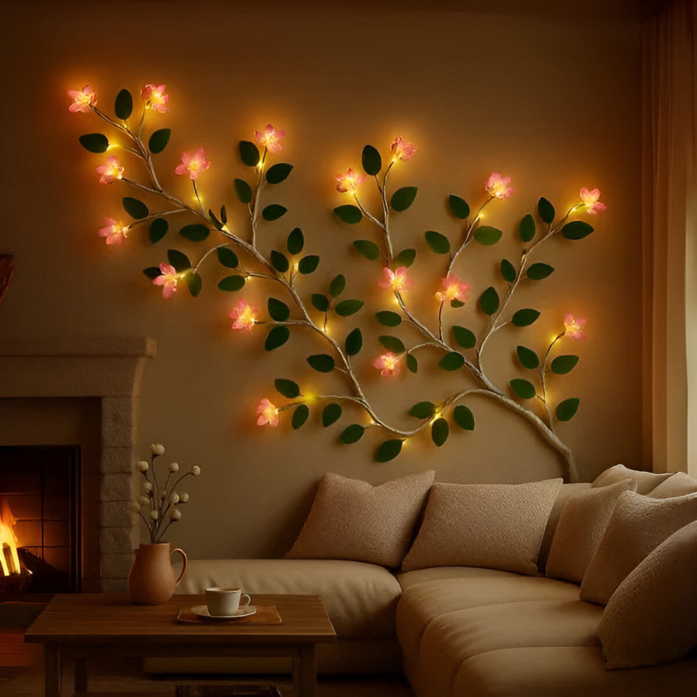 Decoración de Pared LED Rama Árbol Rústico Luz Arte Acento