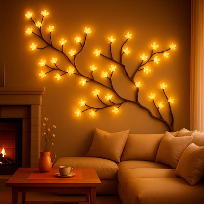 Decoración de Pared LED Rama Árbol Rústico Luz Arte Acento
