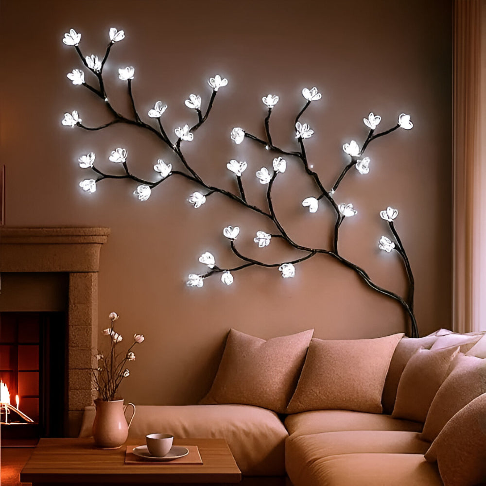 Decoración de Pared LED Rama Árbol Rústico Luz Arte Acento