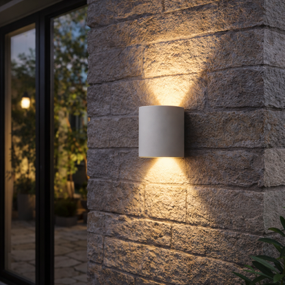 Luz de pared LED minimalista con iluminación hacia arriba y hacia abajo para interior y exterior