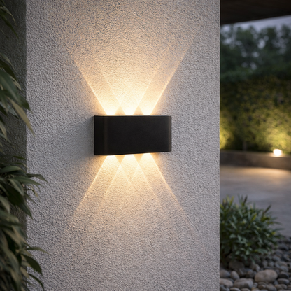 Luz de pared LED minimalista con iluminación hacia arriba y hacia abajo para interior y exterior