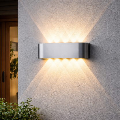 Luz de pared LED minimalista con iluminación hacia arriba y hacia abajo para interior y exterior