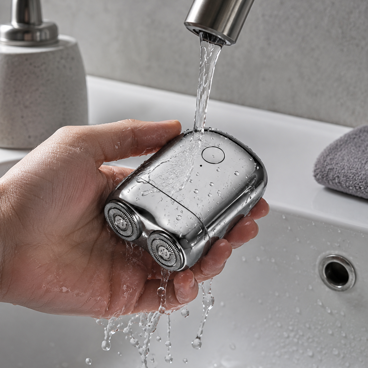 Waterproof Electric Shaver Quiet Design Dual Blade System