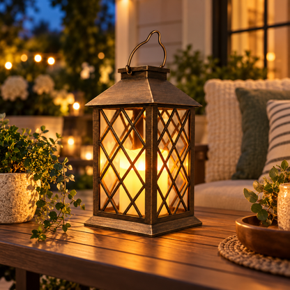 Wetterfeste hängende Gartenlaterne als Outdoor-Dekoration