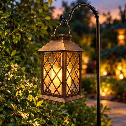 Wetterfeste hängende Gartenlaterne als Outdoor-Dekoration