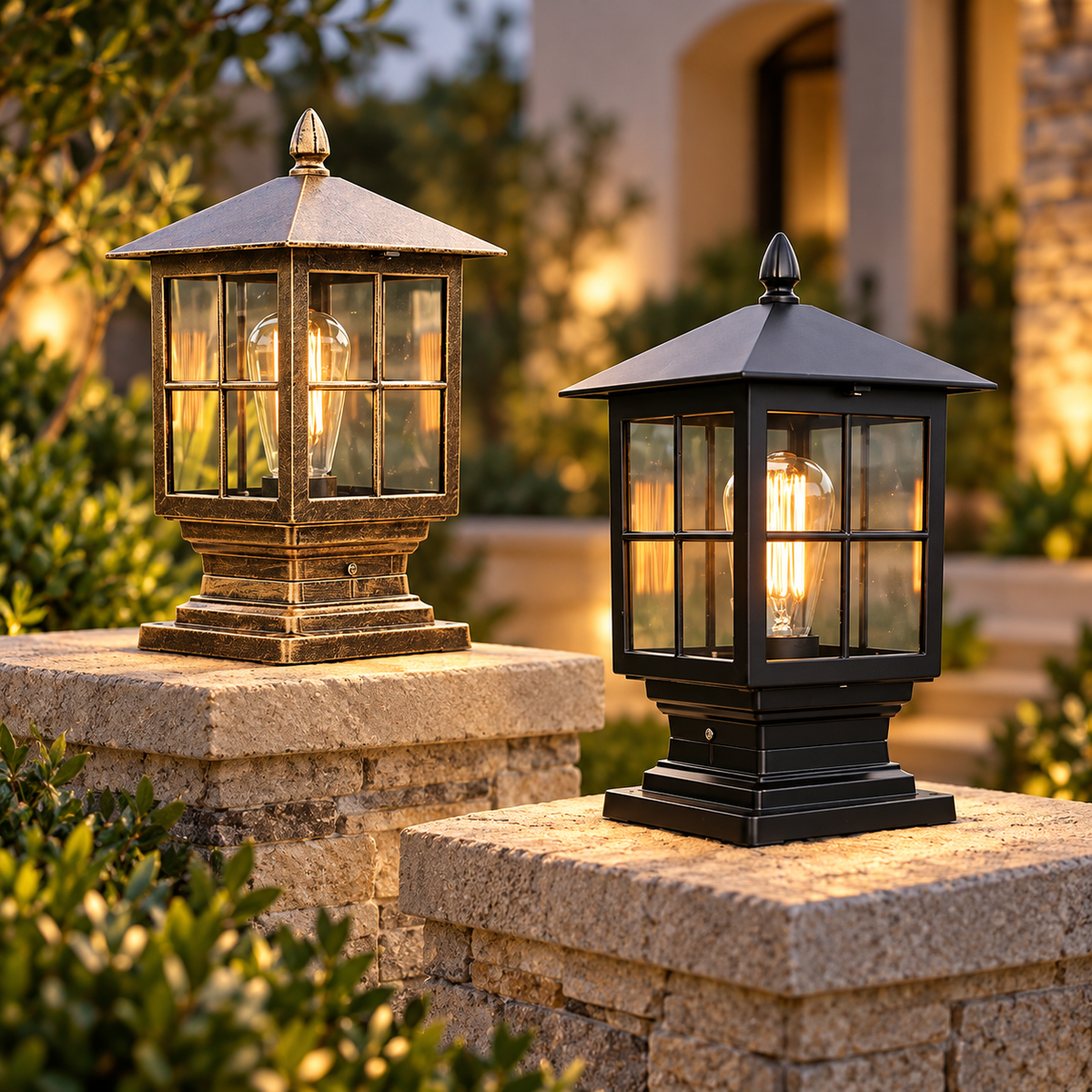 Lampada da esterno impermeabile, lampada a colonna, illuminazione da giardino