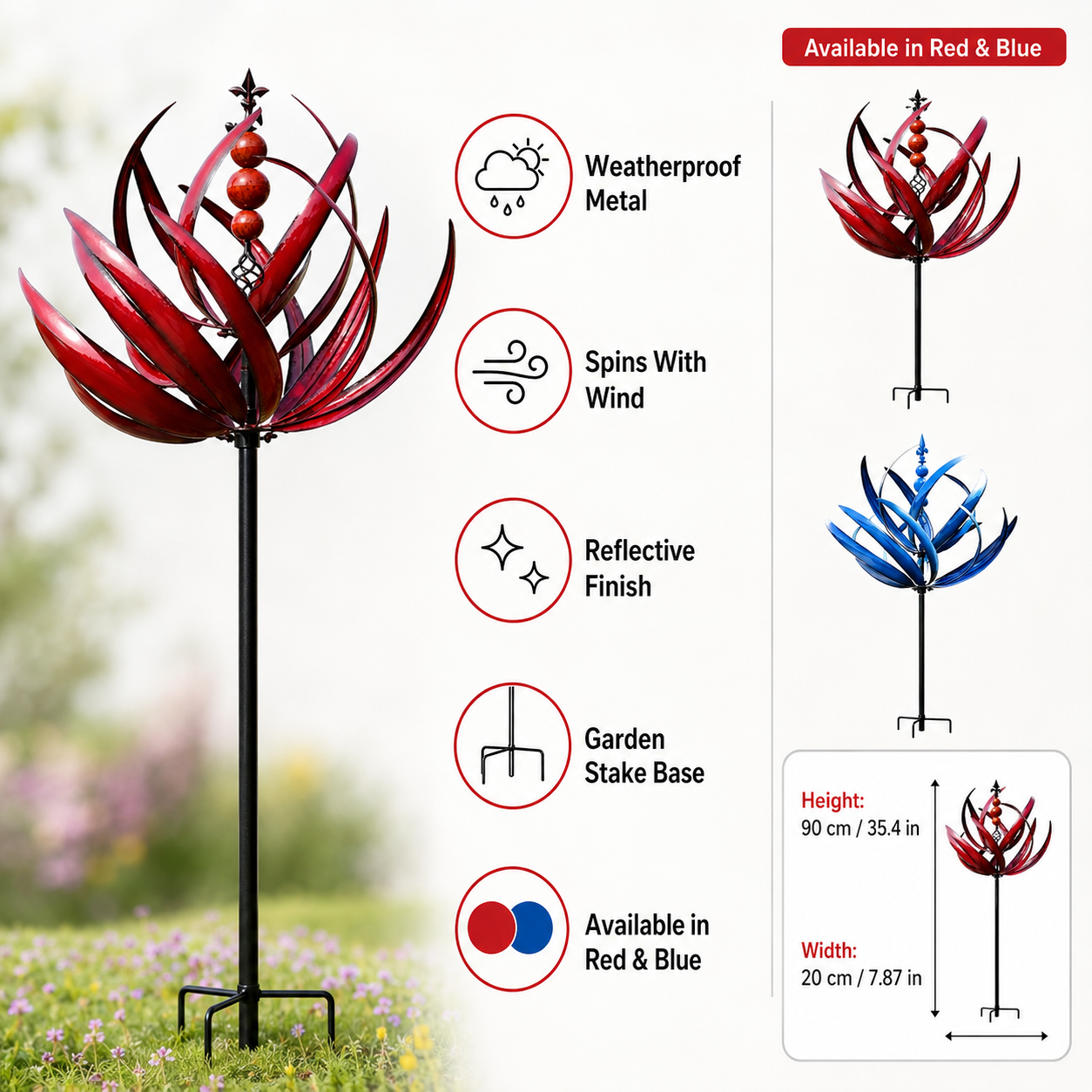 Weatherproof Wind Spinner Decorative Garden Hanging