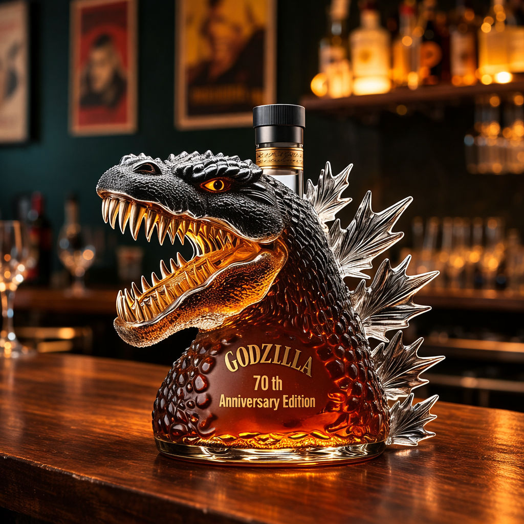 Decantador de Whisky Garrafa de Vidro Monstro Exposição Decorativa para Bar