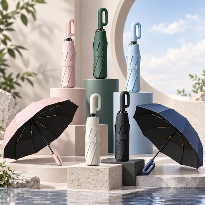 Umbrelă automată rezistentă la vânt, design potrivit pentru călătorii
