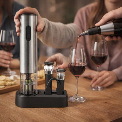 Set de unelte pentru vin din oțel inoxidabil, deschizător electric reîncărcabil