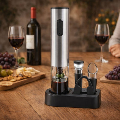 Set de unelte pentru vin din oțel inoxidabil, deschizător electric reîncărcabil