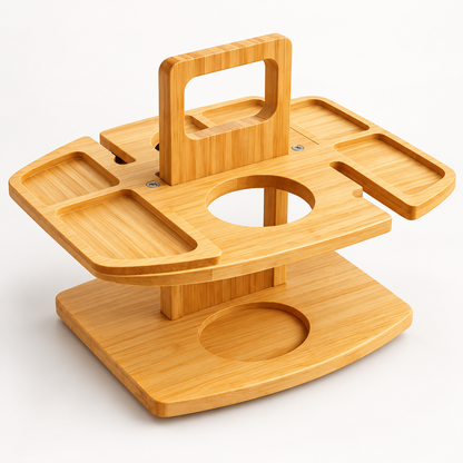 Wine Picnic Table Foldable Wooden Outdoor Design
