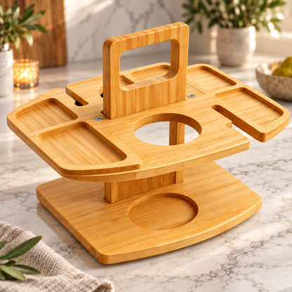 Wine Picnic Table Foldable Wooden Outdoor Design