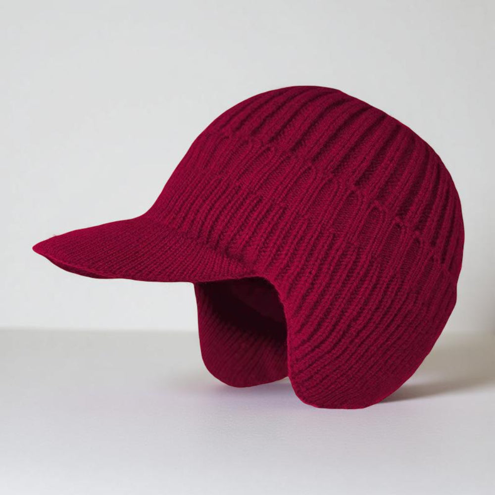 Gorro de Inverno Malha com Aba e Protetores de Orelhas para Tempo Frio