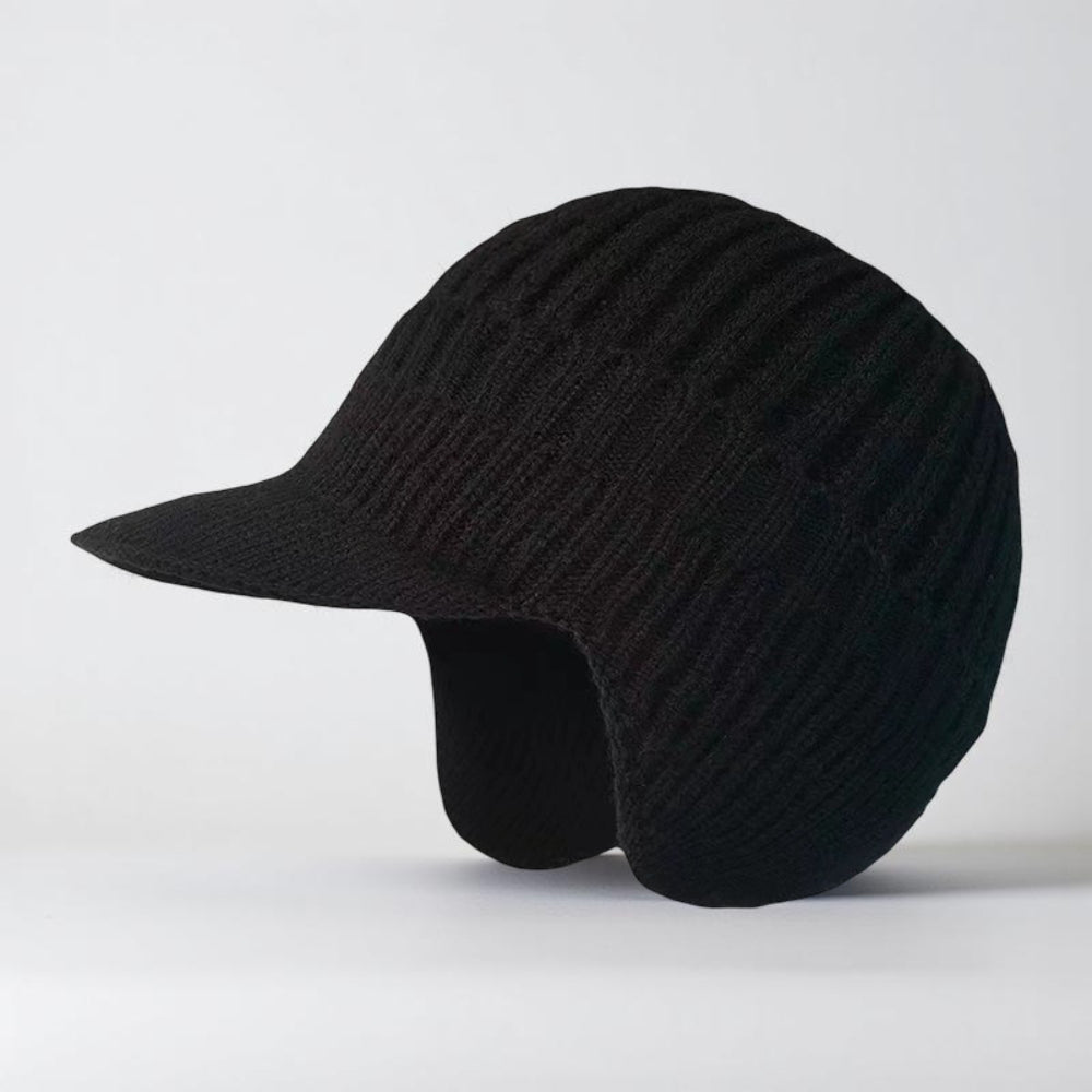 Gorro de Inverno Malha com Aba e Protetores de Orelhas para Tempo Frio