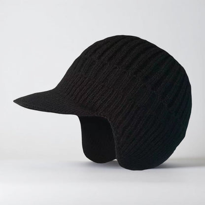 Gorro de Inverno Malha com Aba e Protetores de Orelhas para Tempo Frio