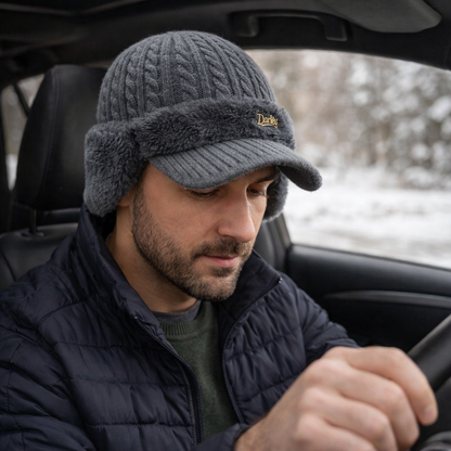 Gorro Trapper de Inverno com Viseira e Aba Gorro de Malha