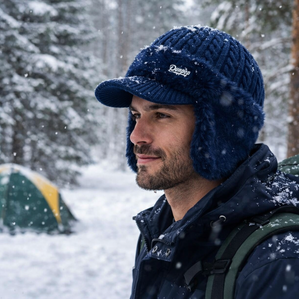 Gorro Trapper de Inverno com Viseira e Aba Gorro de Malha
