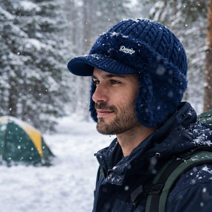 Gorro Trapper de Inverno com Viseira e Aba Gorro de Malha