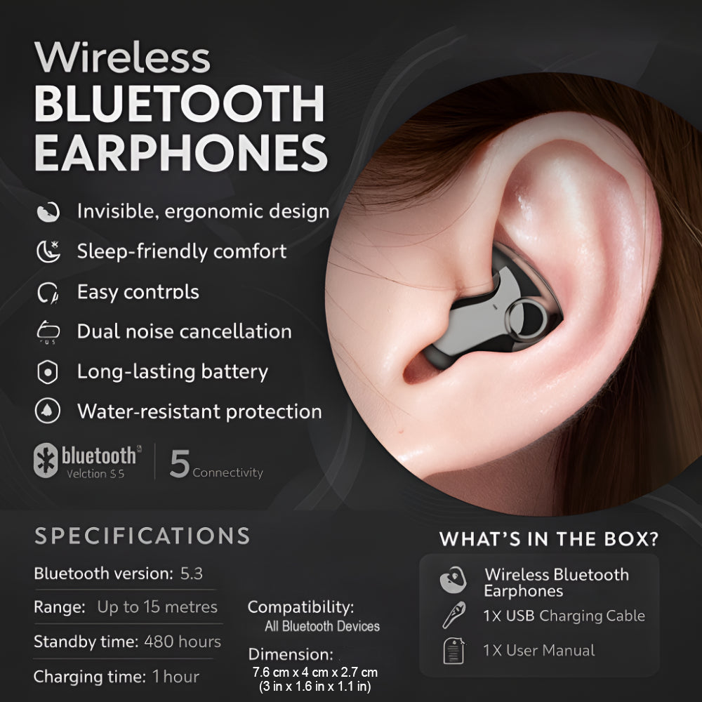 Cuffie senza fili con auricolari Bluetooth e design a cancellazione del rumore