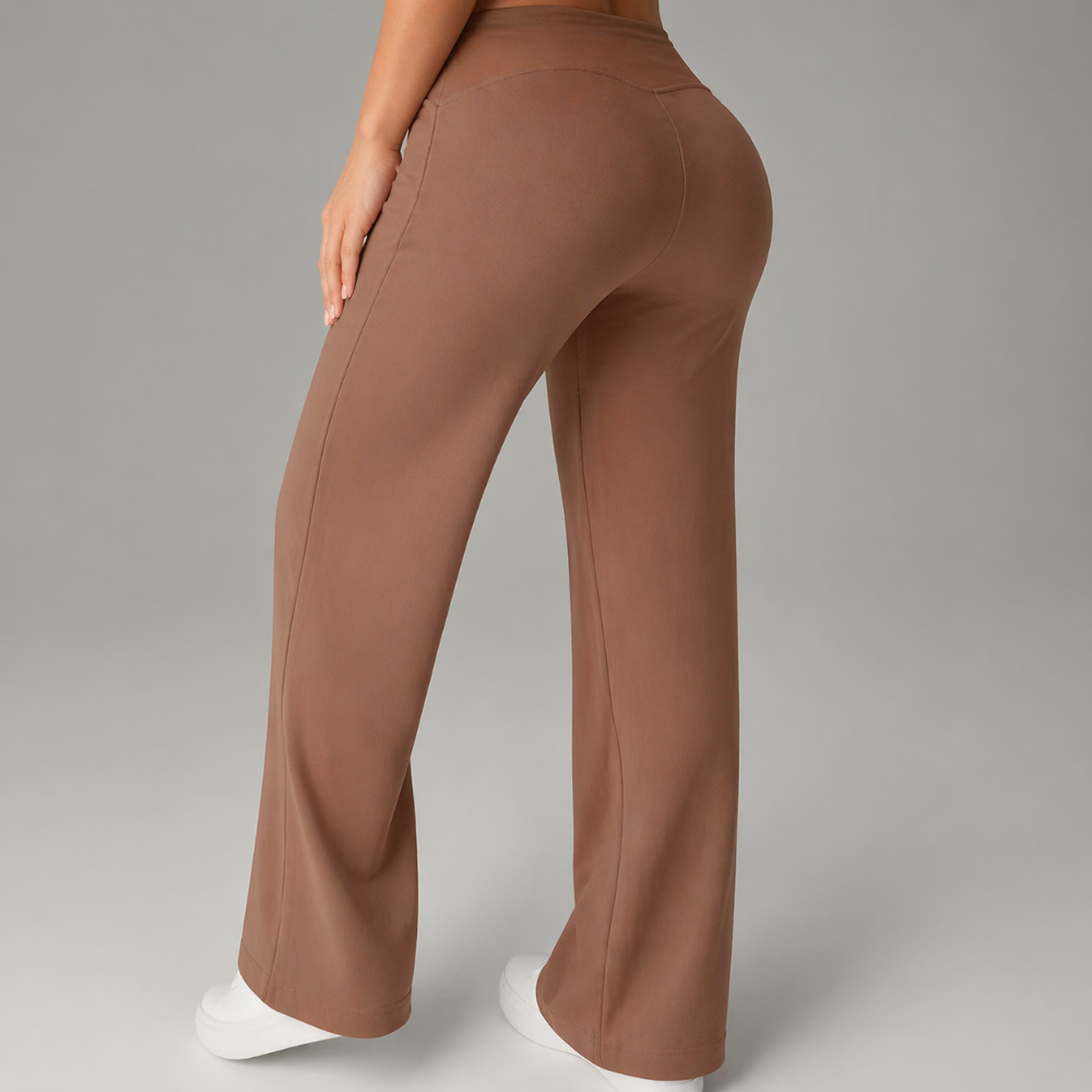 Damen Yogahosen Hochgeschnittene Ausgestellte Dehnbare Sportleggings