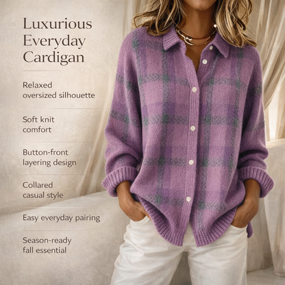 Cardigan larg casual pentru femei, mânecă lungă, cu nasturi în față