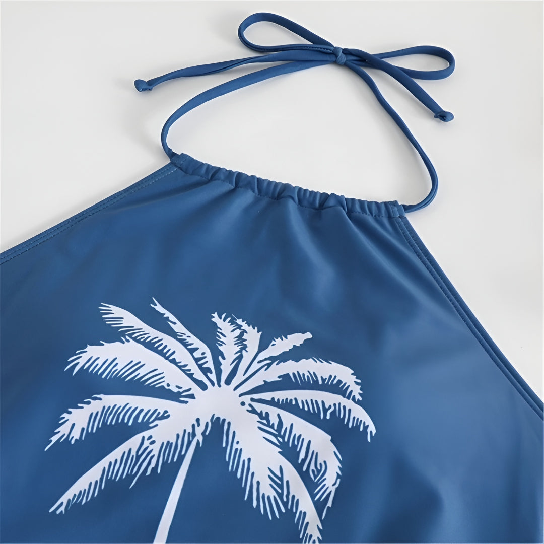 Damen Tankini Badeanzug Strand-Badebekleidung Neckholder-Badeanzug