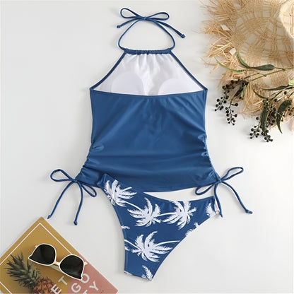 Damen Tankini Badeanzug Strand-Badebekleidung Neckholder-Badeanzug