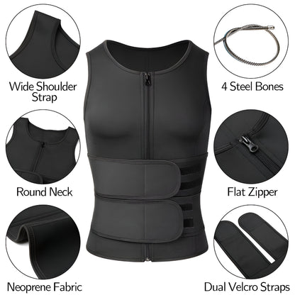 Gilet da Allenamento in Neoprene Regolabile per Fitness e Corpo