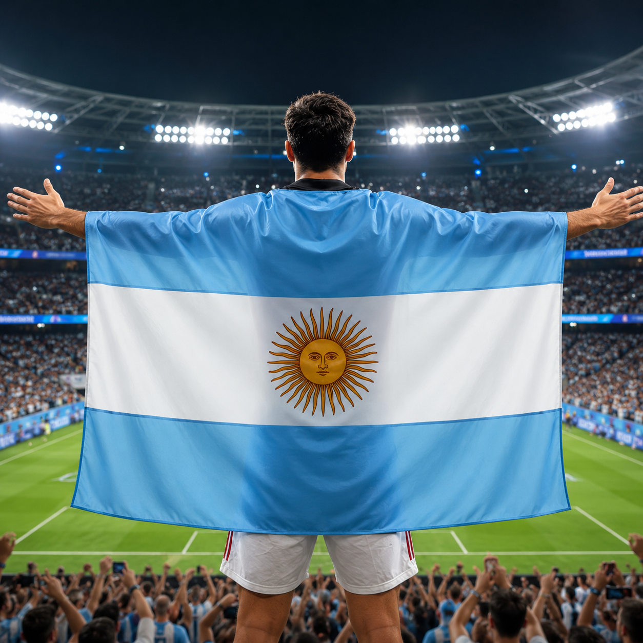 WM Argentinien Flaggenbanner Sportfan Fußball