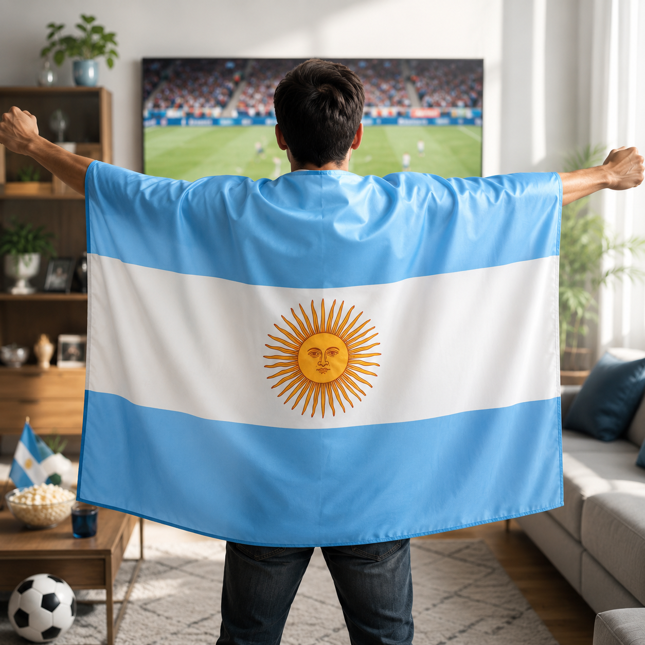 WM Argentinien Flaggenbanner Sportfan Fußball