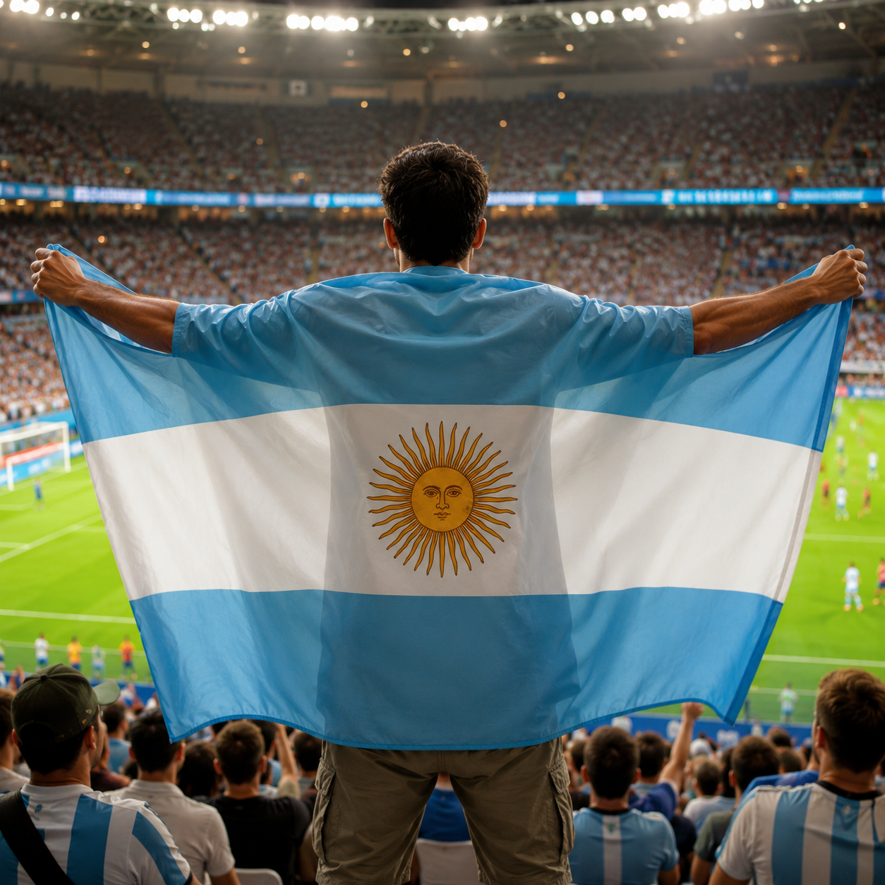 WM Argentinien Flaggenbanner Sportfan Fußball