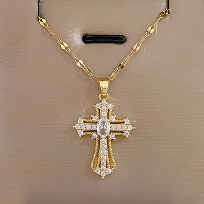Halskette Kreuzanhänger Gold Muttertagsgeschenk Schmuck