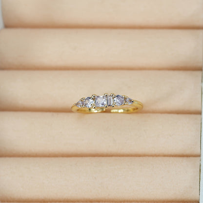 Mothers Day Gold Ring Set Stackable Rhinestone Boho Rings