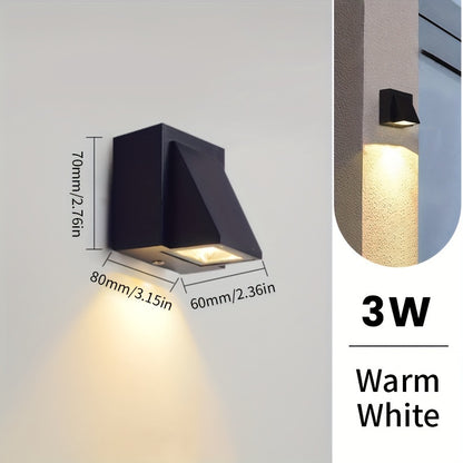 גוף תאורה קיר חיצוני מודרני LED | 3W / 6W תאורה דקורטיבית עמידה למים
