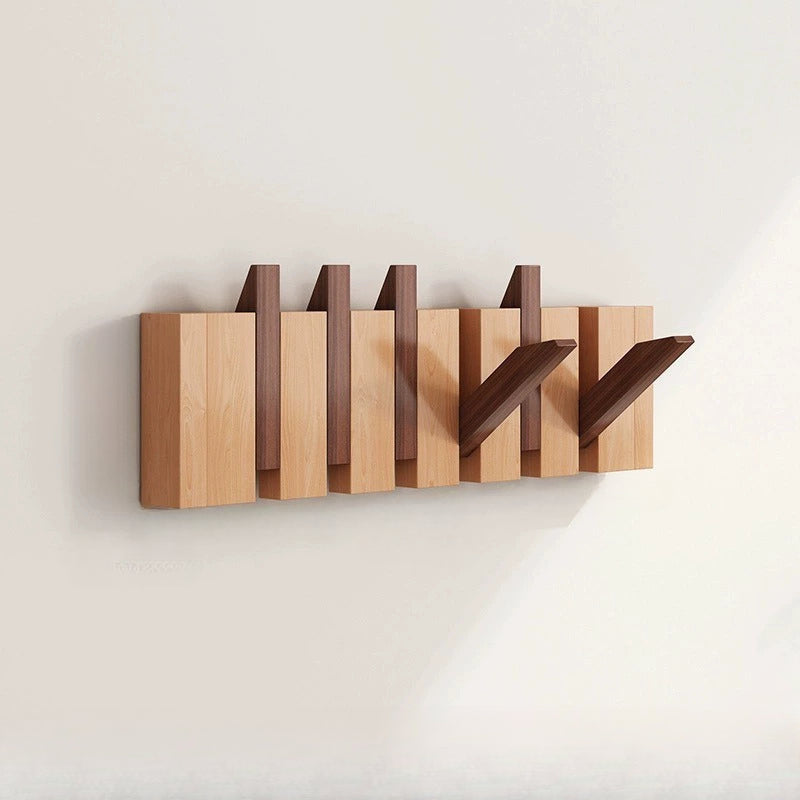 Ganchos de Pared de Madera | Perchero Plegable con Diseño de Teclas de Piano