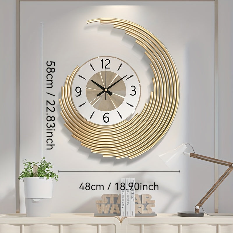 Ceas de perete modern 3D din metal | Ceas decorativ cu mecanism quartz silențios