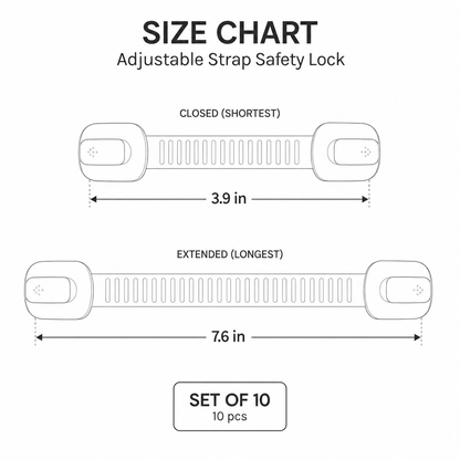 Baby Proof Cabinet Locks Child Safety Adhesive Straps - Image 7
