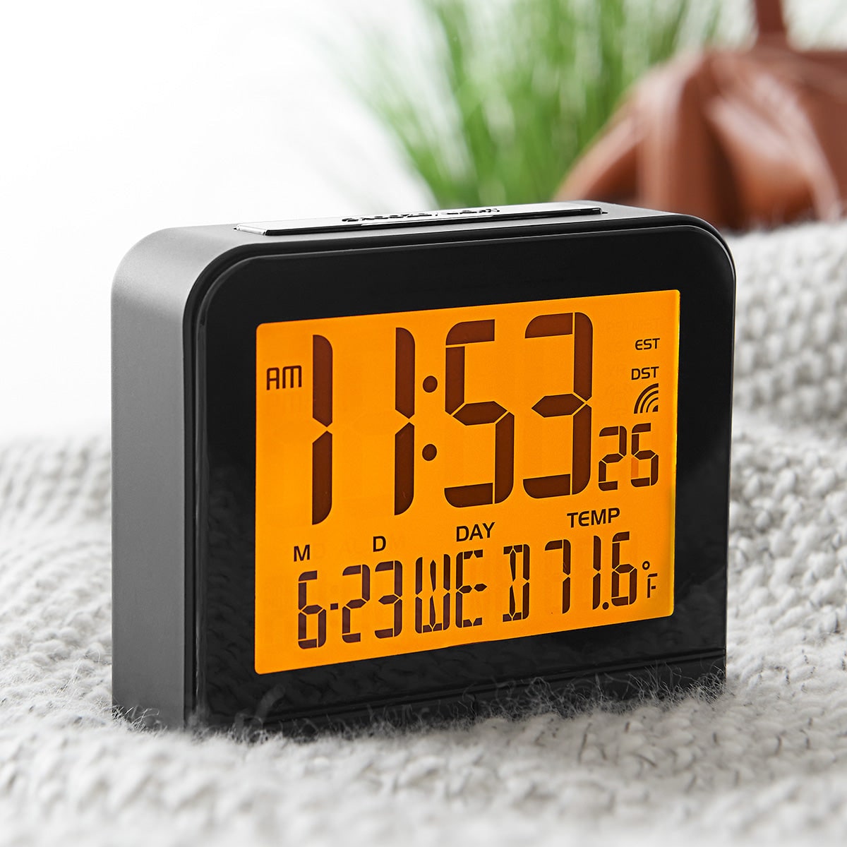 Battery Operated Travel Alarm Clock Portable Design Atomic - Image 1