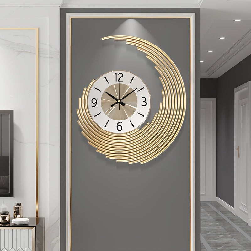 Ceas de perete modern 3D din metal | Ceas decorativ cu mecanism quartz silențios