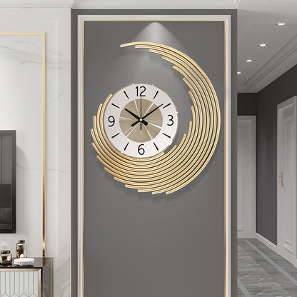 Ceas de perete modern 3D din metal | Ceas decorativ cu mecanism quartz silențios