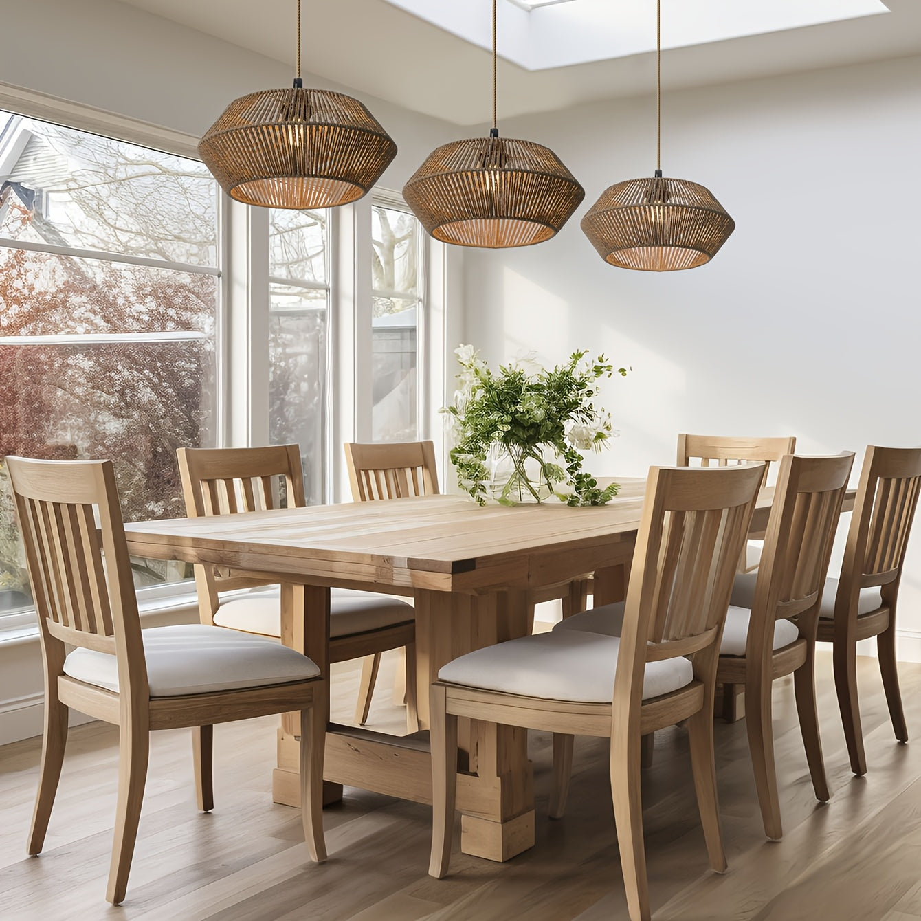 Abajur de Corda de Papel Tecido à Mão | Design Natural Moderno