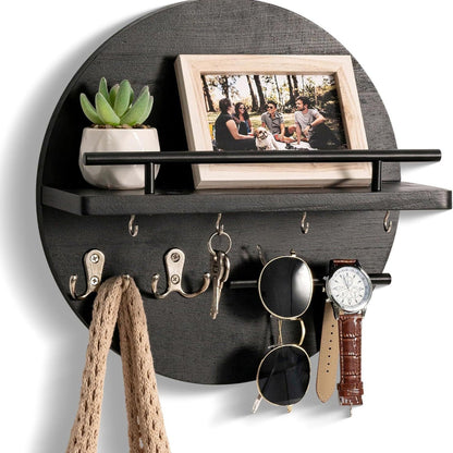 Portachiavi Rotondo in Legno | Elegante e Ecologico Organizzatore da Parete