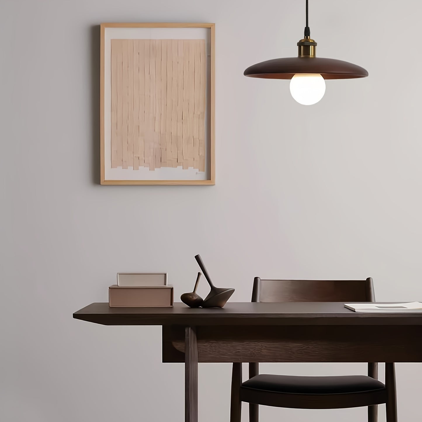 Lustră suspendată din lemn masiv modern nordic | Lampă de tavan scandinavă