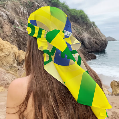 Asciugamano da spiaggia con bandiera del Brasile, coperta quadrata a ventaglio, da viaggio